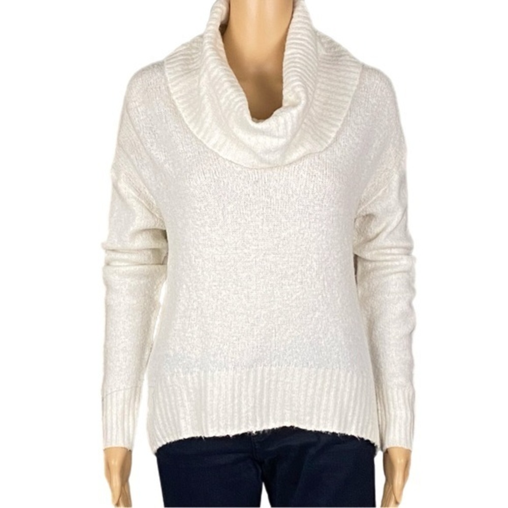 MICHAEL MICHAEL KORS Cozy Fuzzy off white high low cowl neck Sweater Small EUC